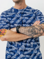 Футболка с принтом хлопок ФК678 TRENDS синий