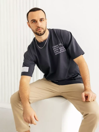 Футболка мужская оверсайз хлопок большие размеры