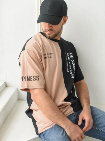 Футболка спортивная с принтом хлопок