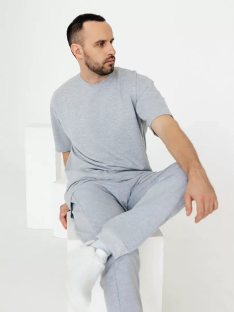 Домашний костюм мужской с брюками трикотажный хлопок