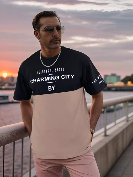 Футболка мужская базовая хлопок с принтом