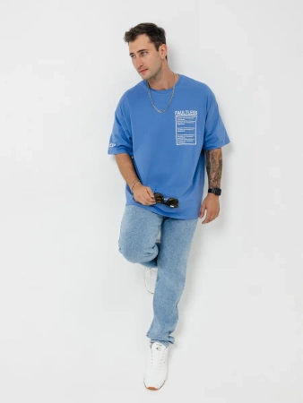 Футболка базовая оверсайз с принтом хлопок летняя