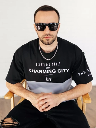 Футболка мужская базовая хлопок с принтом