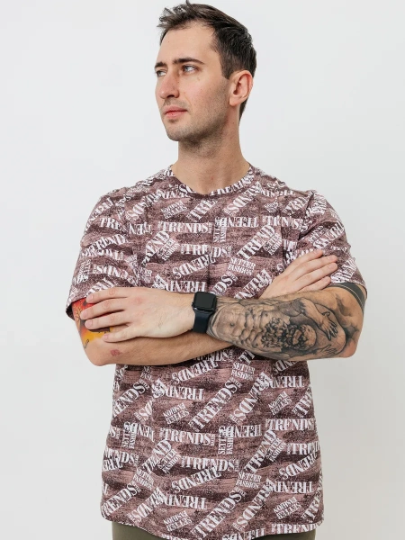 Футболка с принтом хлопок ФК678 TRENDS шоколад