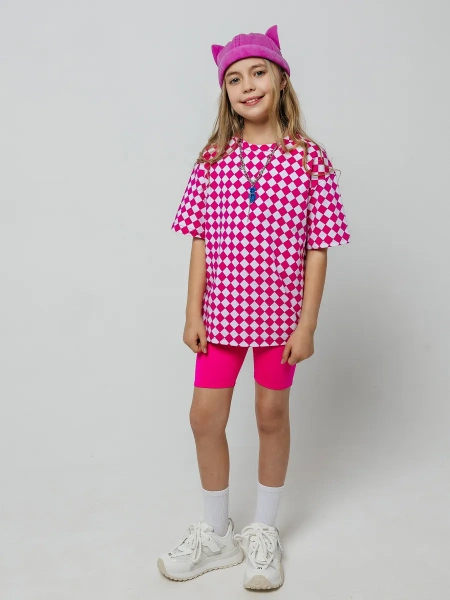Футболка для девочки с принтом оверсайз