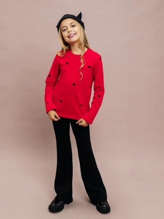 Лонгслив яркий с принтом в сад