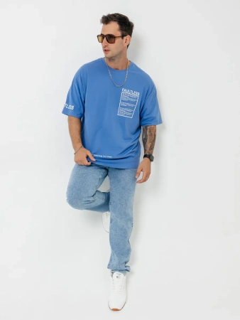 Футболка базовая оверсайз с принтом хлопок летняя