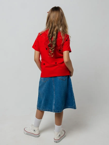 Футболка для девочки оверсайз с принтом хлопок