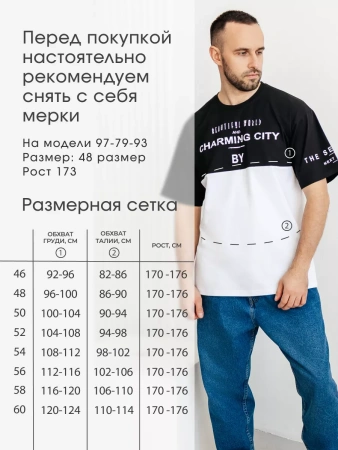 Футболка мужская базовая хлопок с принтом