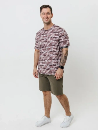 Футболка с принтом хлопок ФК678 TRENDS шоколад