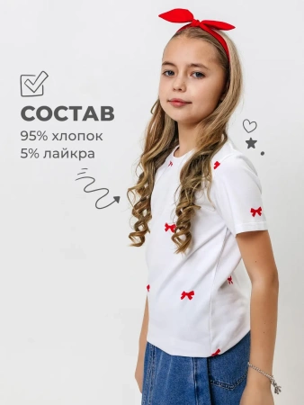 Футболка для девочки летняя с принтом хлопок