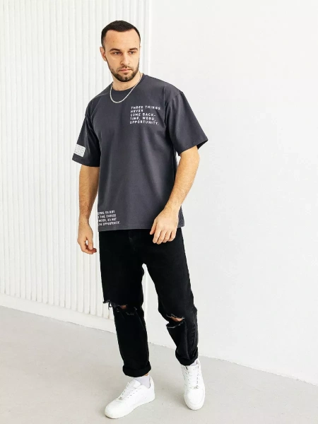 Футболка мужская оверсайз хлопок большие размеры