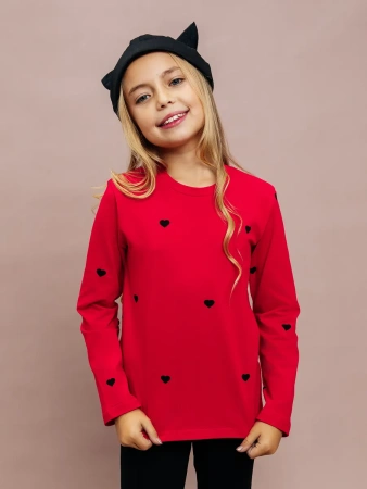 Лонгслив яркий с принтом в сад