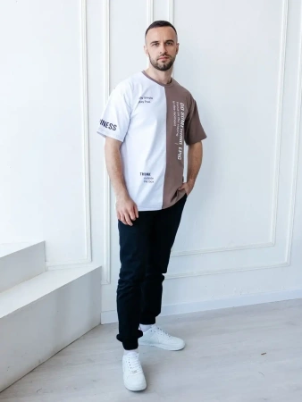 Футболка мужская спортивная с принтом хлопок