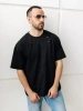 Черная футболка мужская оверсайз рваная с дырками