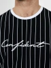 Футболка в полоску оверсайз с принтом надписью
