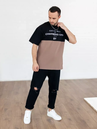 Футболка мужская базовая хлопок с принтом