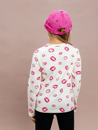 Лонгслив для девочки нарядный с принтом в детский сад