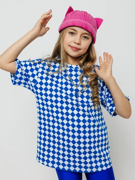 Футболка для девочки с принтом оверсайз