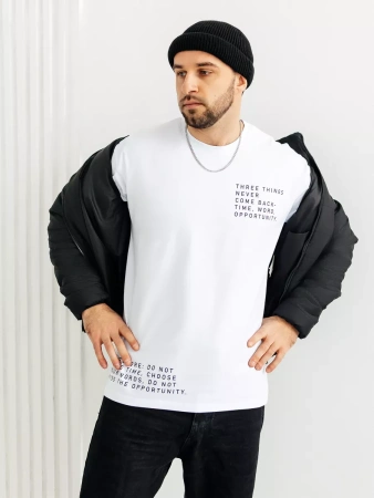 Футболка широкая оверсайз белая плотная хлопок с лайкрой