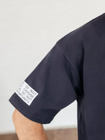 Футболка широкая оверсайз серая плотная хлопок с лайкрой