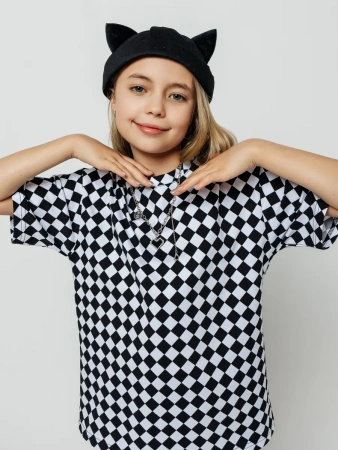 Футболка для девочки с принтом оверсайз