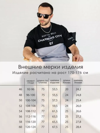 Футболка мужская базовая хлопок с принтом