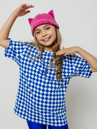 Футболка для девочки с принтом оверсайз