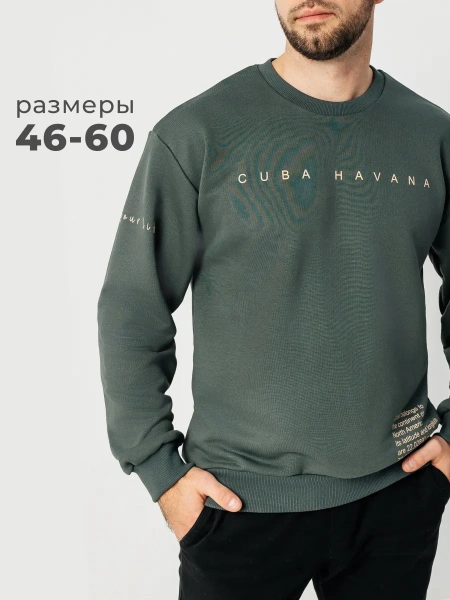 Свитшот мужской базовый с принтом оверсайз