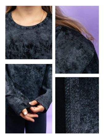 Лонгслив для девочки подростка черный варенка