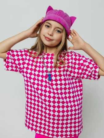 Футболка для девочки с принтом оверсайз