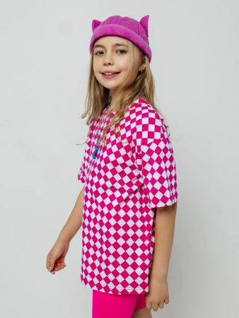 Футболка для девочки с принтом оверсайз