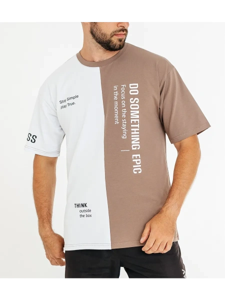 Футболка мужская спортивная с принтом хлопок