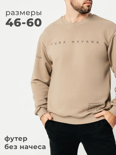 Свитшот мужской с принтом больших размеров