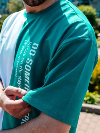 Футболка мужская оверсайз двухцветная больших размеров