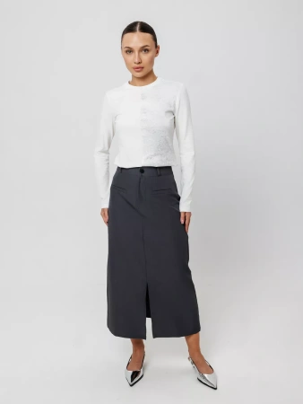 Лонгслив с блестящим принтом длинным рукавом