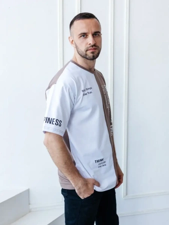 Футболка мужская спортивная с принтом хлопок