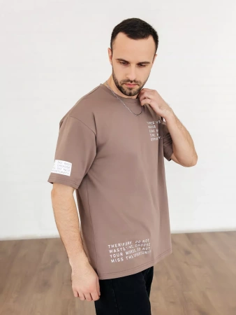 Футболка широкая оверсайз плотная хлопок с лайкрой