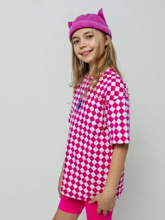 Футболка для девочки с принтом оверсайз