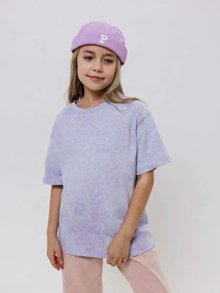 Футболка для девочки оверсайз с принтом хлопок