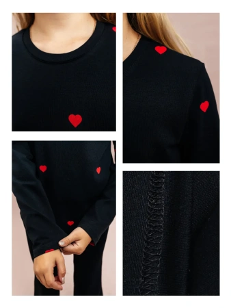 Лонгслив для девочки с принтом в школу