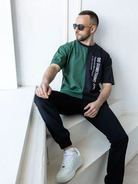 Футболка спортивная с принтом хлопок