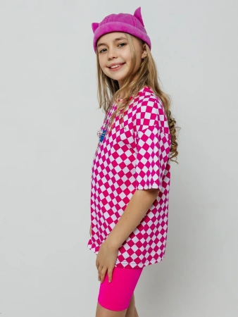 Футболка для девочки с принтом оверсайз