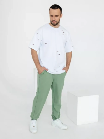 Брюки мужские зеленые трикотажные домашние