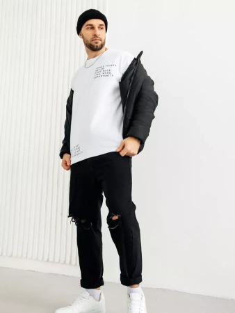 Футболка широкая оверсайз белая плотная хлопок с лайкрой