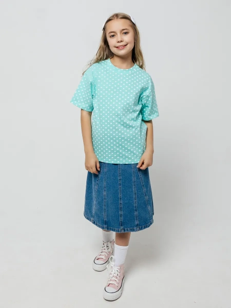 Футболка для девочки с принтом хлопок летняя пляжная