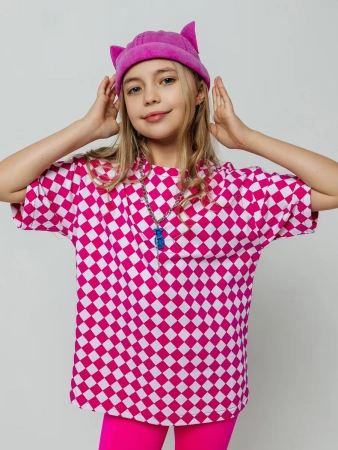 Футболка для девочки с принтом оверсайз