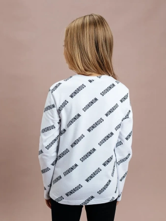 Лонгслив для девочки с принтом в школу