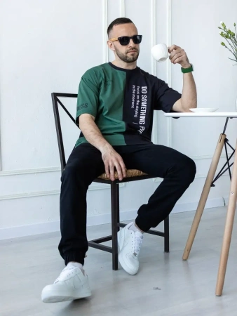 Футболка спортивная с принтом хлопок