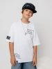 Футболка белая для мальчика оверсайз летняя с принтом